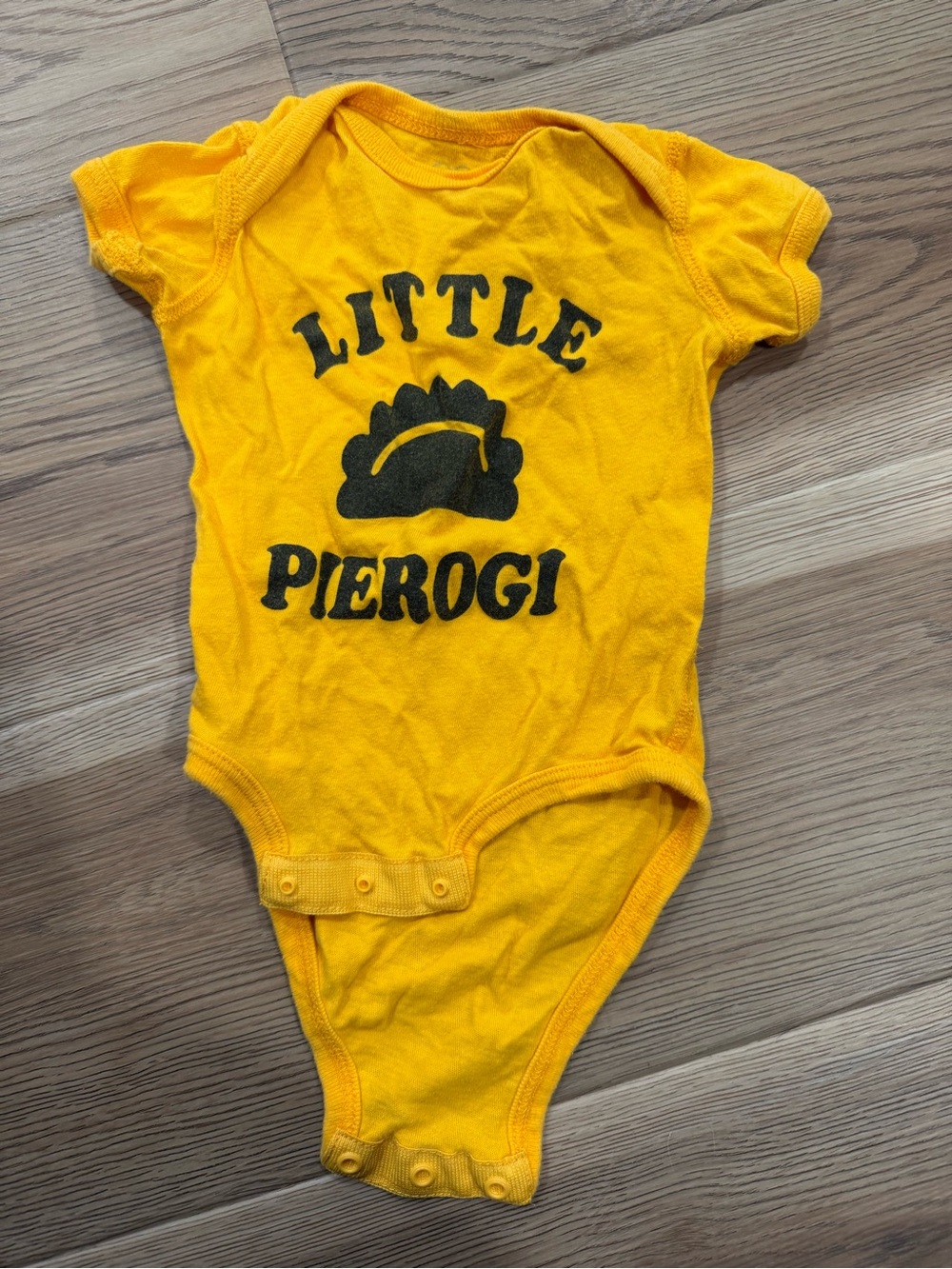 Yellow 'Little Pierogi' Baby Bodysuit